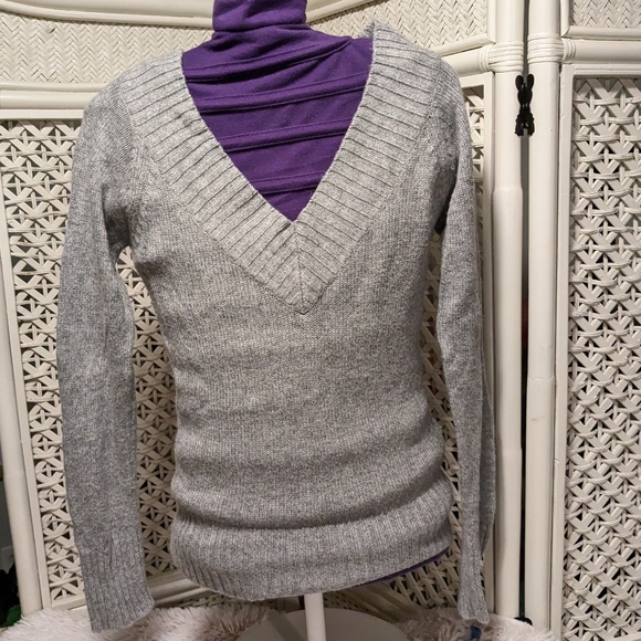 Sybilla Basic Deep V Neck Soft Angora Blend Sweater Women's Medium EUC - Picture 6 of 8